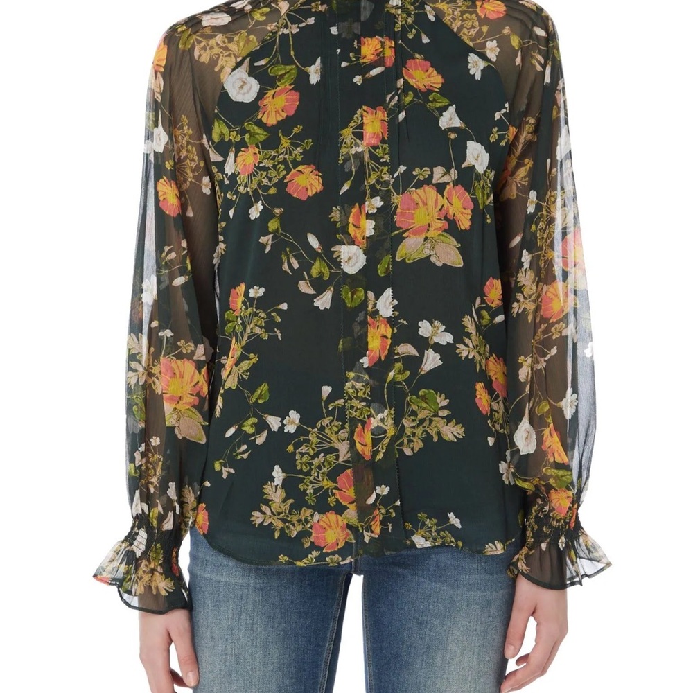 Ralph Lauren Floral Georgette Blouse - EUC - Green - Size L